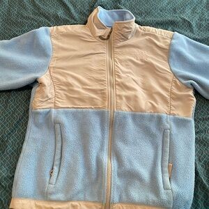 North Face Blue and Cream Fleece Jacket